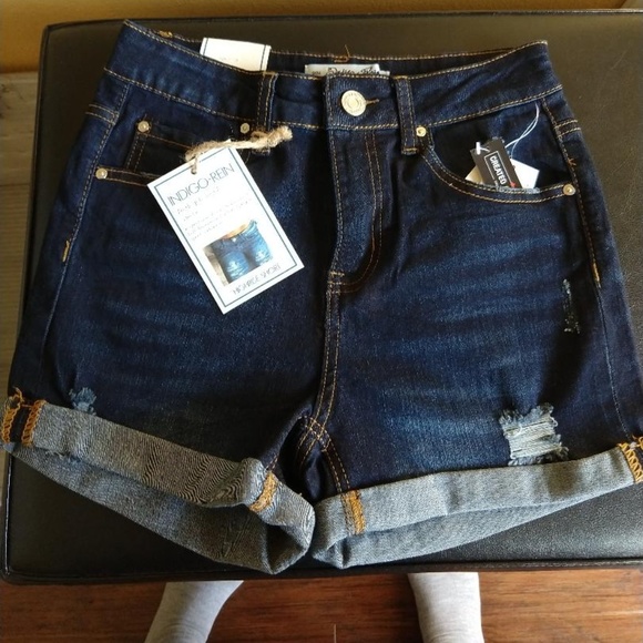 indigo rein high rise shorts